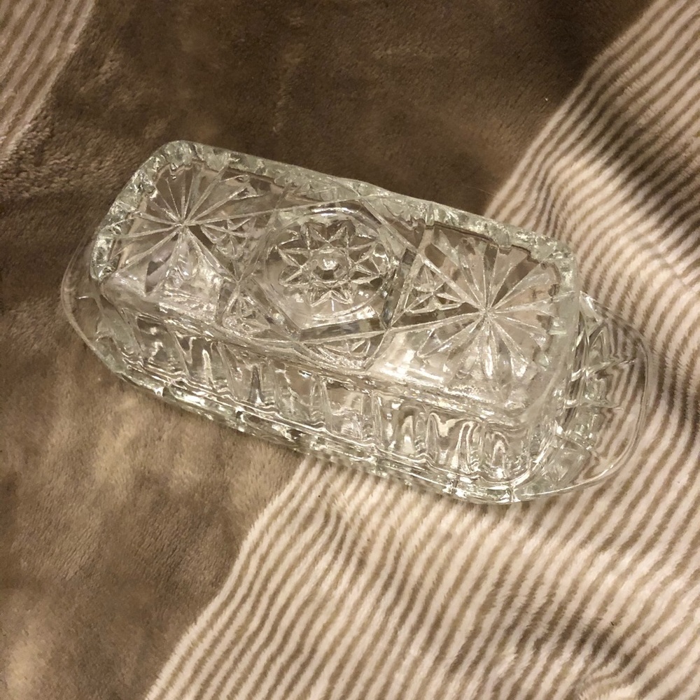 Vintage Anchor Hocking Glass Butter Dish